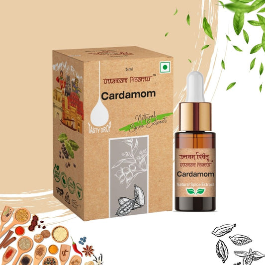 Combo Pack of 3 Spice Extract Drops – Cardamom, Ginger, Garlic (5ml, 3 x 180 Drops)