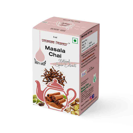 Combo Pack of Masala Chai | Lemon G | Cardamom | Nutmeg | Ginger | 5ml, 180 Drops Each | Premium Spice & Herbal Extracts for Teas and Culinary Delights