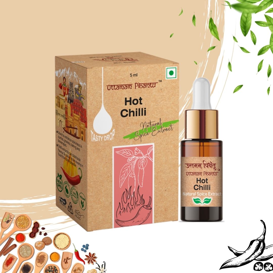 Combo pack of 3 Spice Extract Drops – Nutmeg, Hot Chilli, Bourbon Vanilla (30ml, 2x5ml & 1x20ml)
