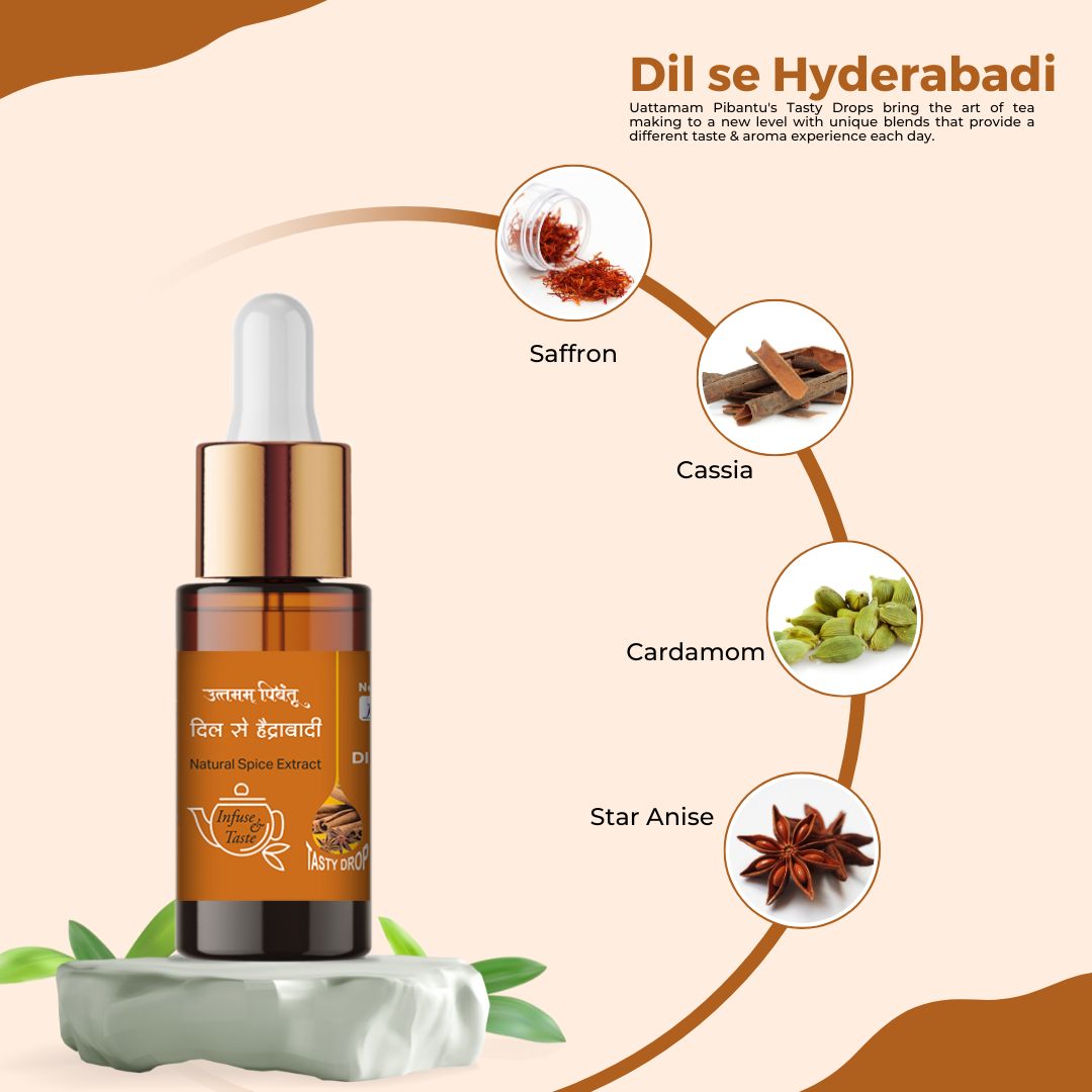 Combo Pack of Dil Se Hyderabadi | Assam Ki Tazgi | Cardamom | 5ml, 180 Drops Each | Premium Indian Spice & Flavor Extracts