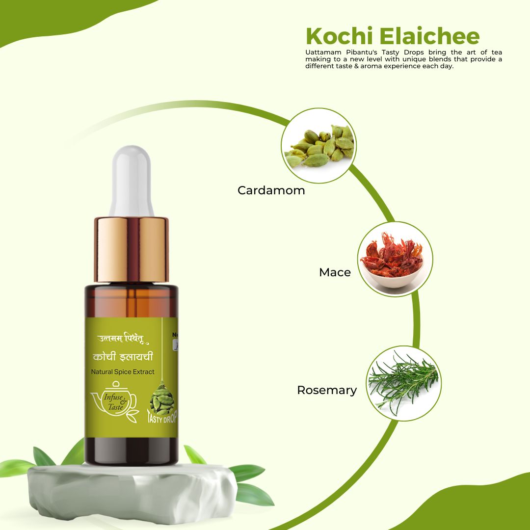 Combo Pack of Bahar e kashmir, Kochi Elachiee, Ginger (3x5ml, 180 Drops)