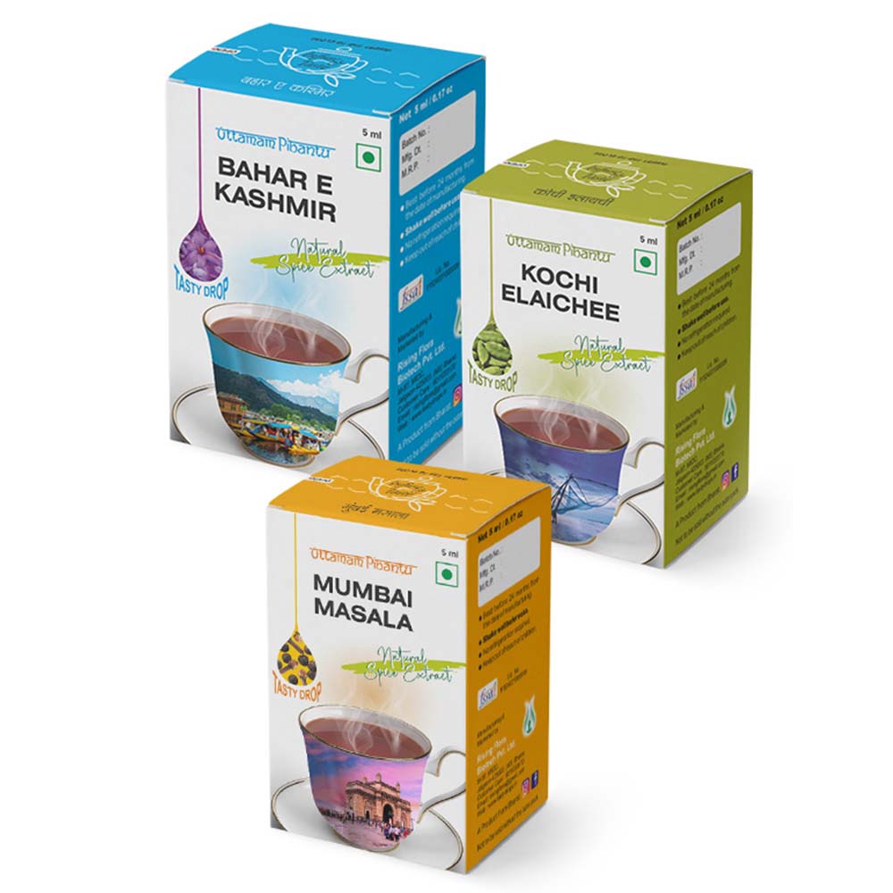 Combo Pack of Bahar e Kashmir, Kochi Elaichee, Mumbai Masala (5ml, 180 Drops)