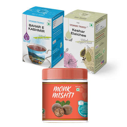 Combo Pack of Bahar e Kashmir | Keshar Elaichee | Monk Mishti | Luxurious Indian Spice & Sweetener