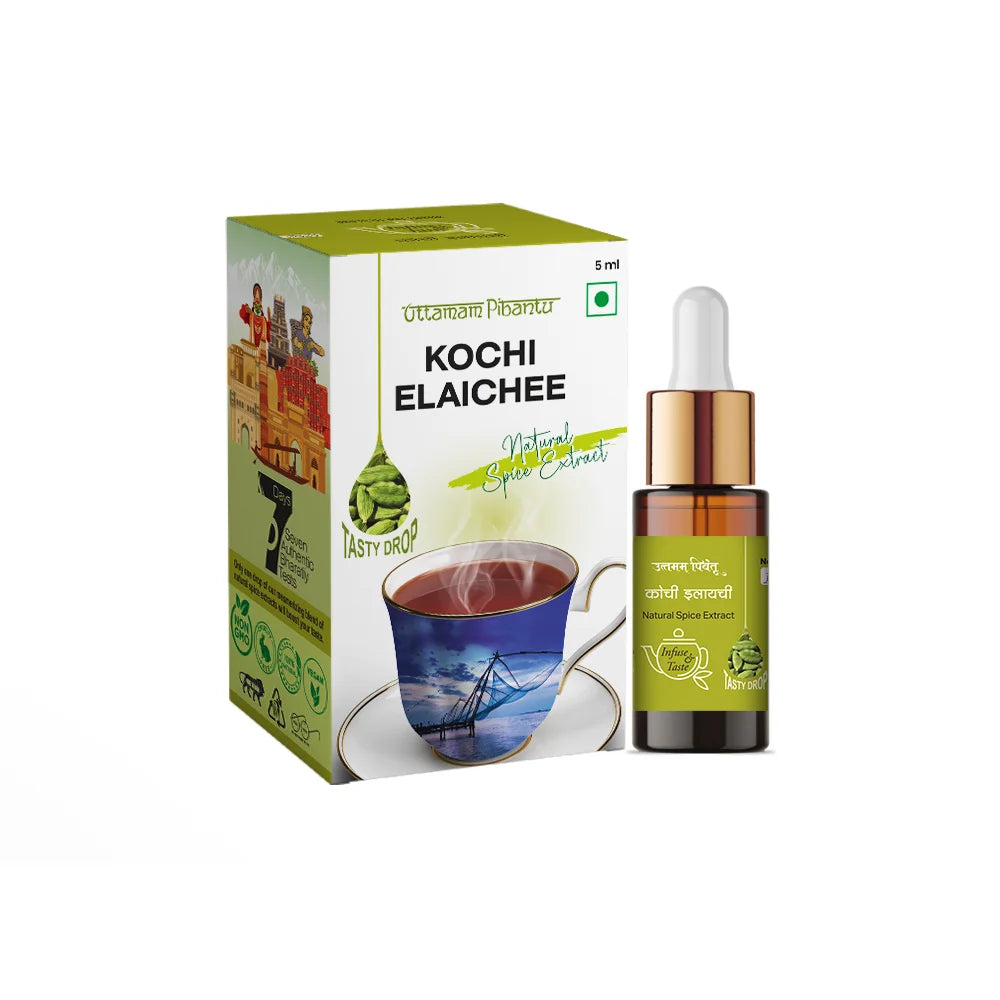Combo Pack of Dil Se Hyderabadi | Kochi Elaichee | Ginger | 5ml, 180 Drops Each | Authentic Spice & Herbal Extracts