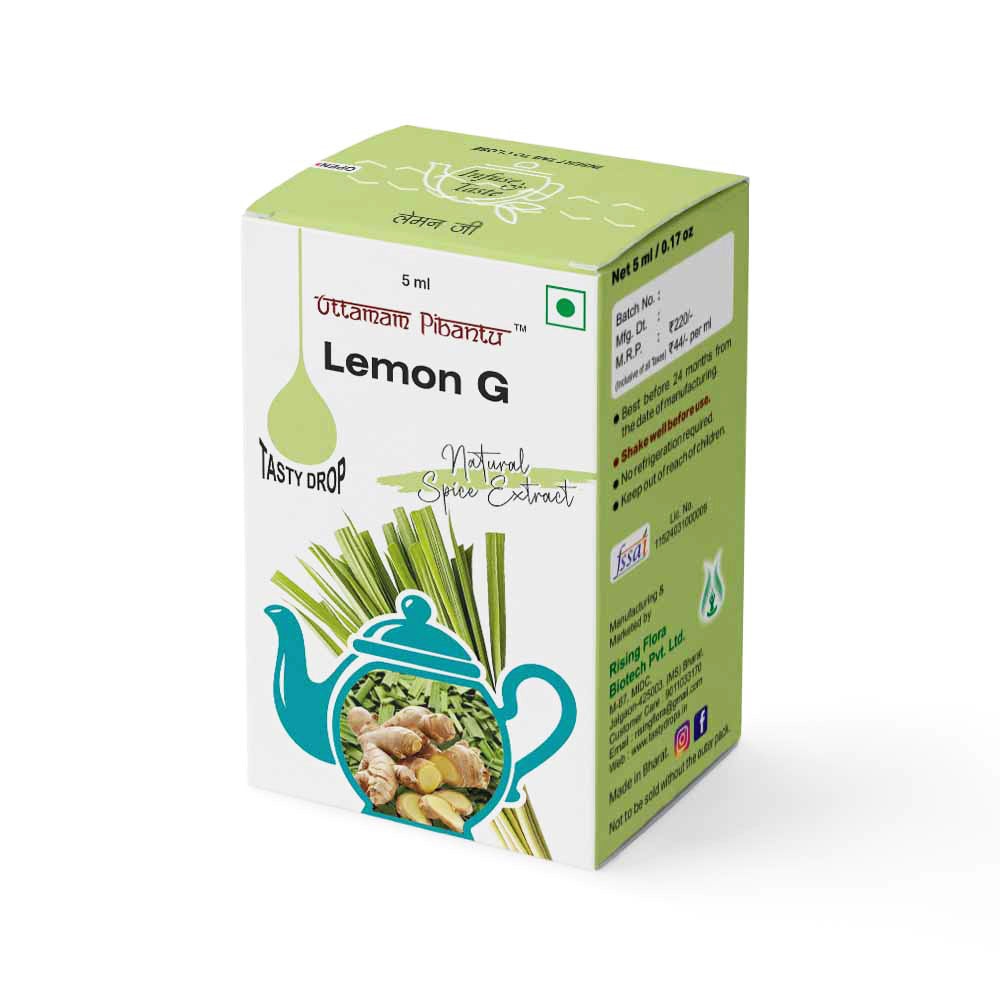 Combo Pack of Masala Chai | Lemon G | Cardamom | Nutmeg | Ginger | 5ml, 180 Drops Each | Premium Spice & Herbal Extracts for Teas and Culinary Delights
