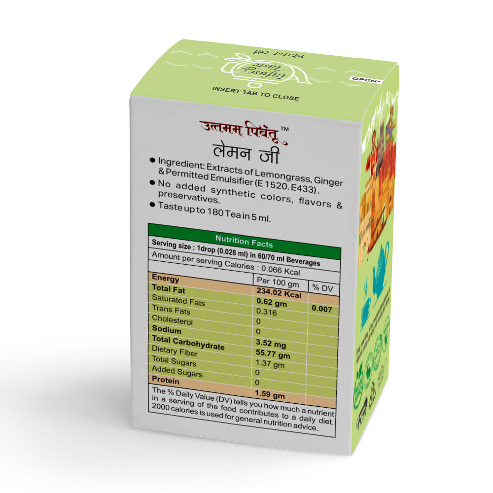 Combo Pack of Masala Chai | Lemon G | Cardamom | Nutmeg | Ginger | 5ml, 180 Drops Each | Premium Spice & Herbal Extracts for Teas and Culinary Delights
